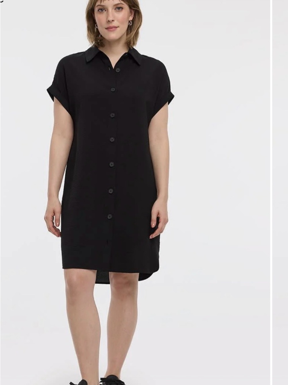 Reitmans Black short sleeve shirt-dress